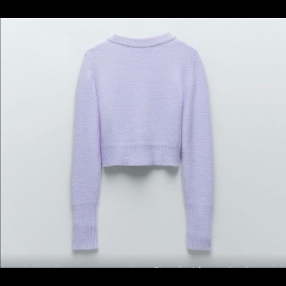 Zara | S | soft touch cropped lavender sweater - Picture 3 of 6